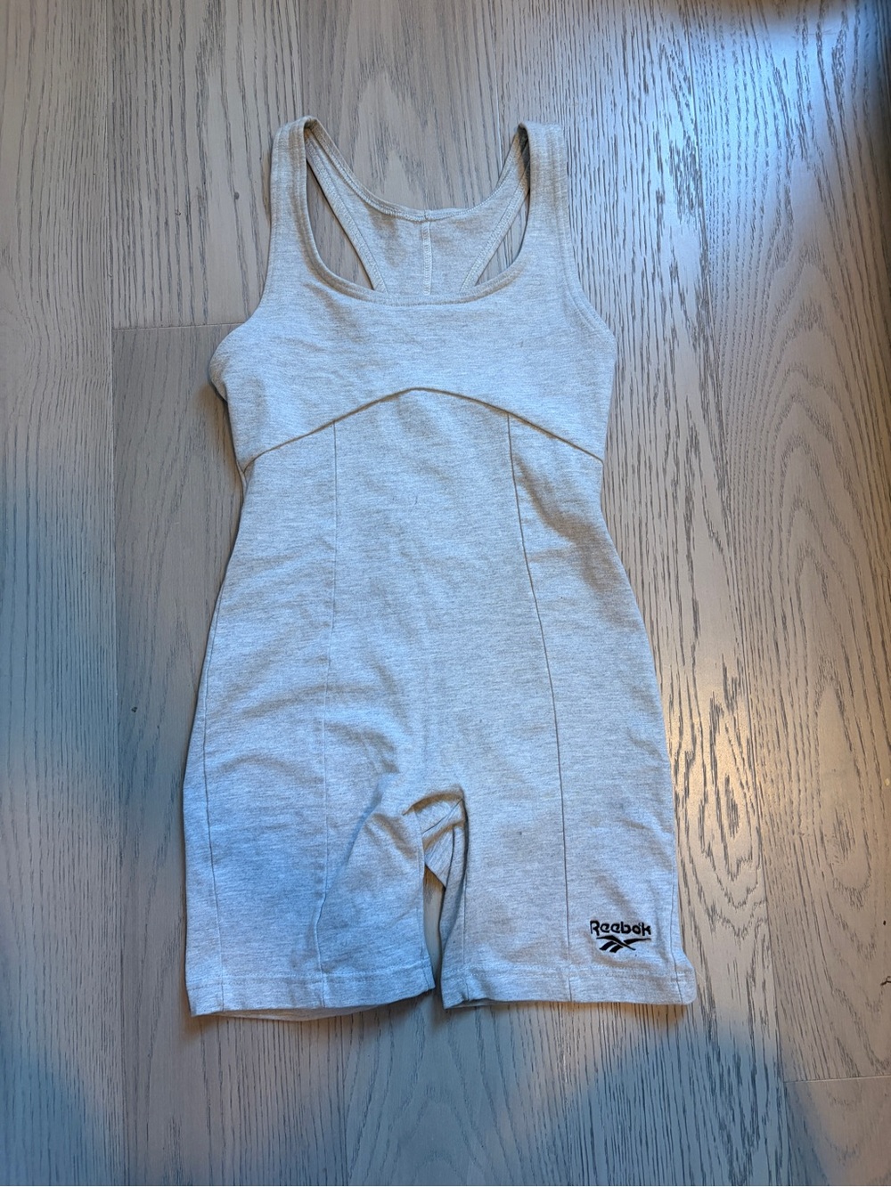 Reebok Heather Gray Tank Romper with Racerback